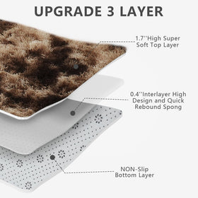 Boshengya non-slip-bottom-dots shag rug stays in place on smooth floors