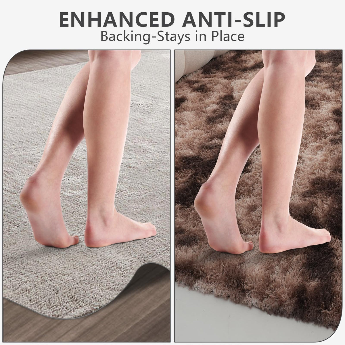 Boshengya easy-clean shag rug stays vibrant with mild detergent washing