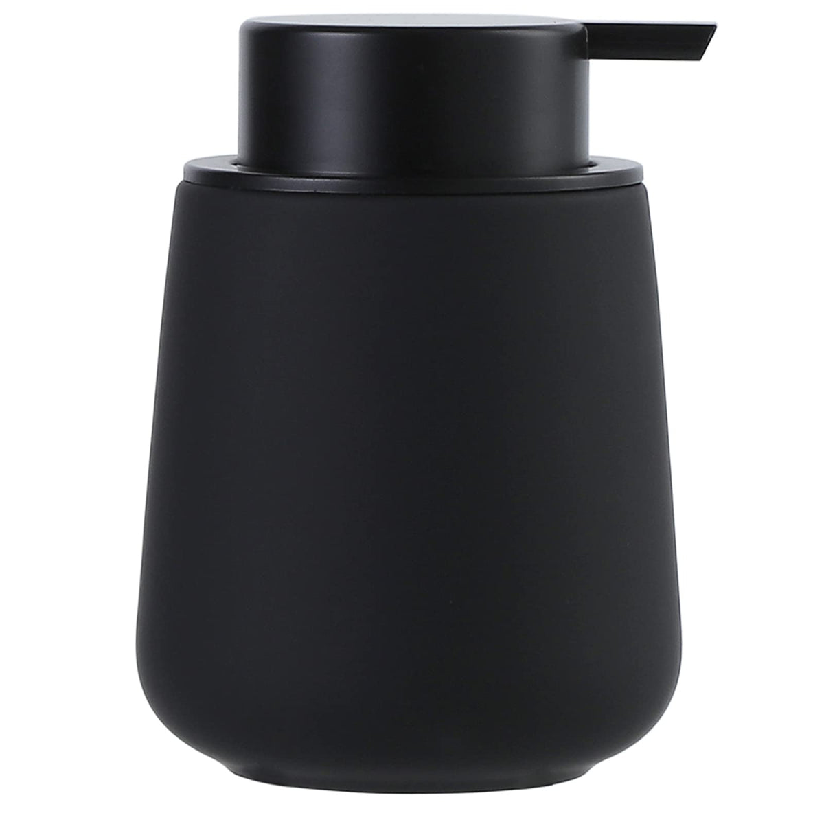 BosilunLife black ceramic soap dispenser with pump for bathroom organization.