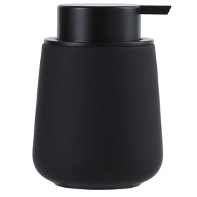 BosilunLife black ceramic soap dispenser with pump for bathroom organization.