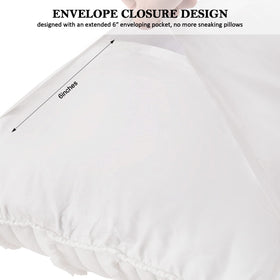 BOSOWOS white pillow shams enhance a sofa with a crisp, cohesive look.