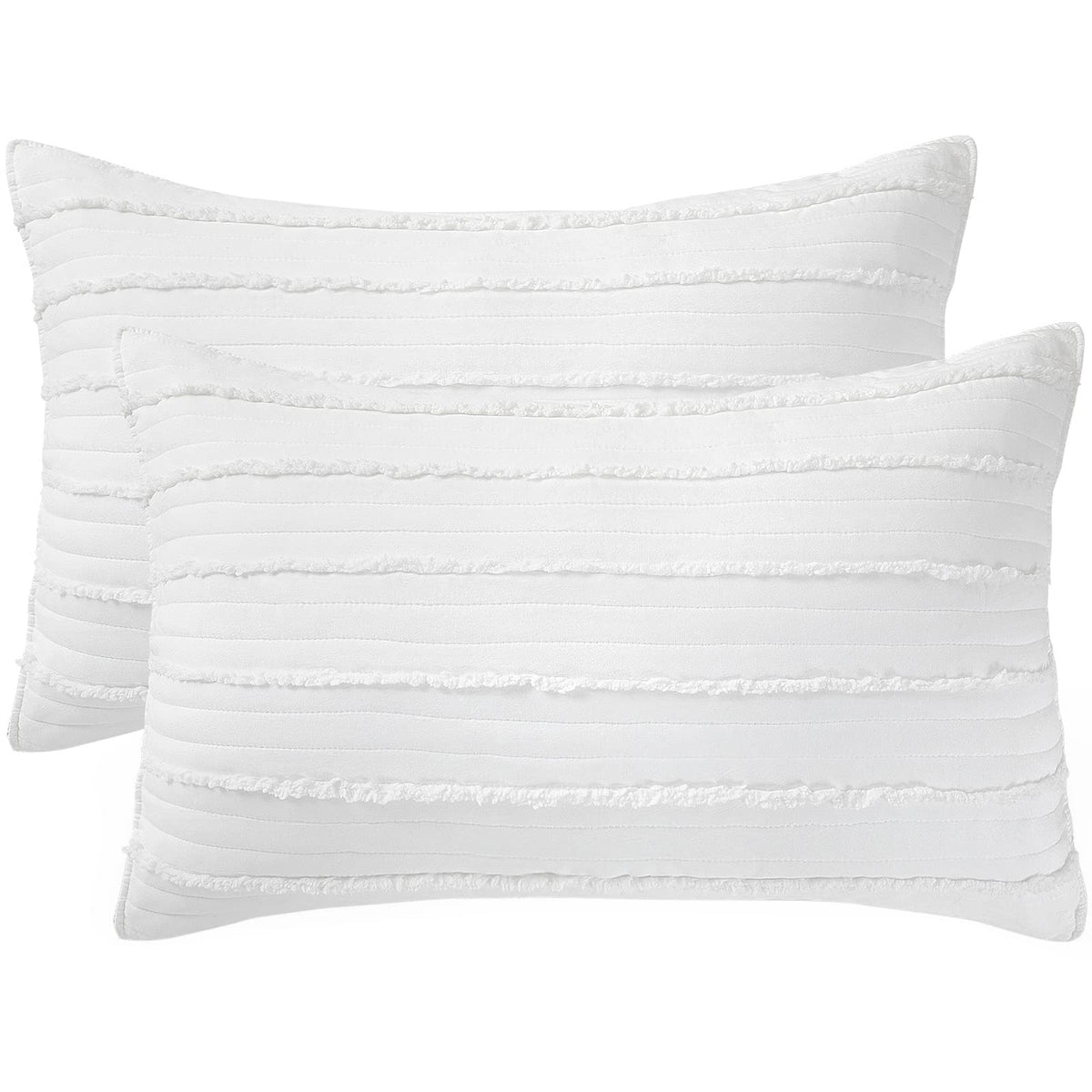 Bosowos pillow sham in white showing standard size and easy-care finish.