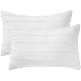 Bosowos pillow sham in white showing standard size and easy-care finish.