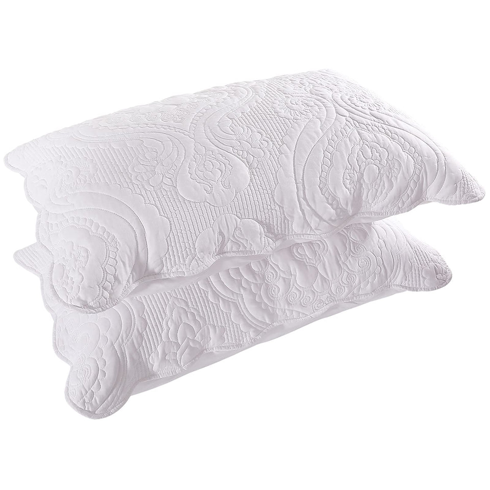 BOSOWOS quilted pillow shams close-up stitching for durable soft bedding