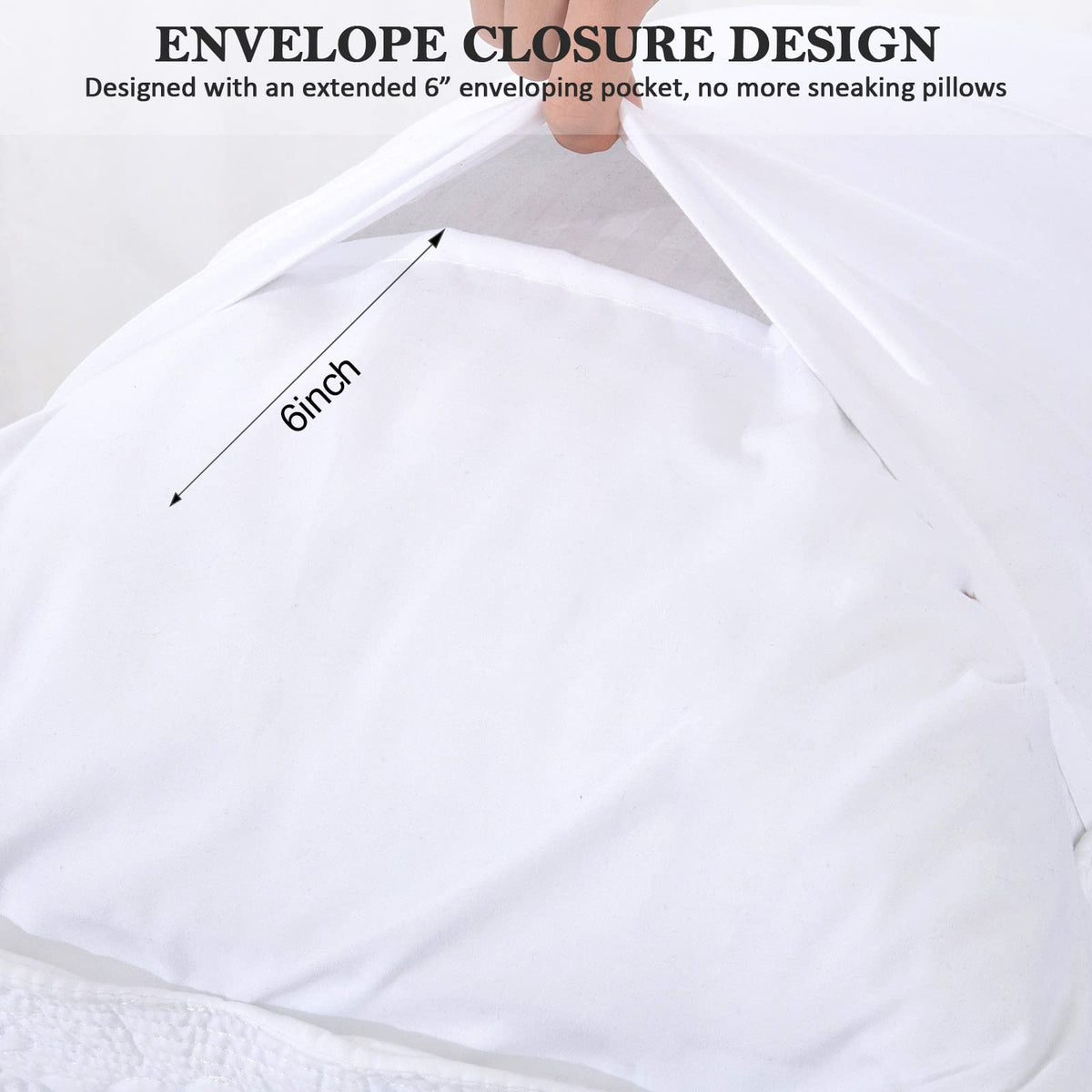BOSOWOS shams on bed highlight clean white decor and neat lines