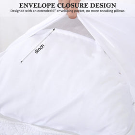 BOSOWOS shams on bed highlight clean white decor and neat lines