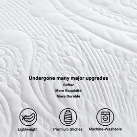 BOSOWOS white quilted sham texture close-up showing soft finish