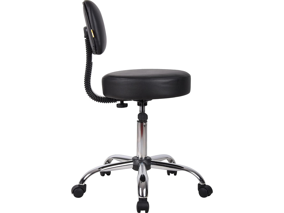 Boss Office Products B245-BK antimicrobial vinyl upholstery is easy to clean