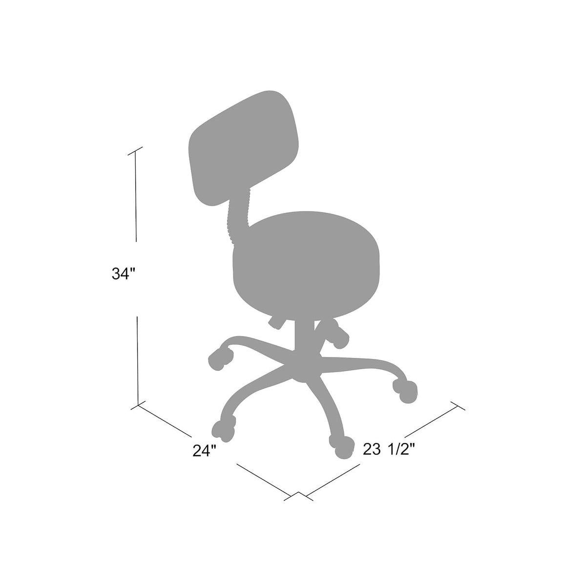 Be Well stool base detail with chrome finish and stable five‑star design