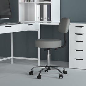 Be Well stool side view with adjustable height for user comfort