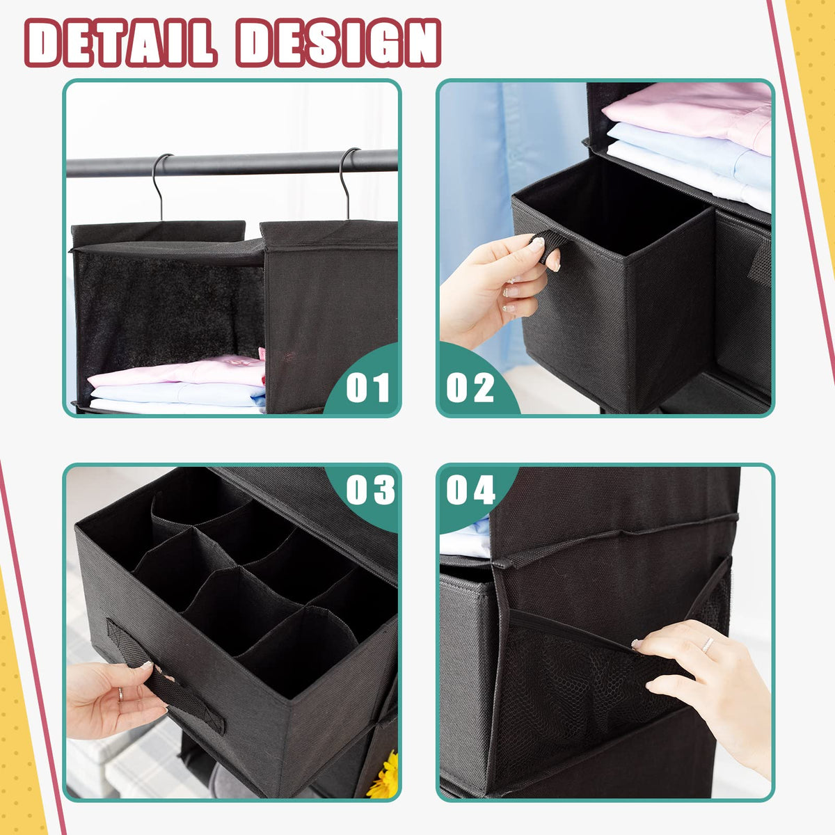 Bosuelife 41-inch height suits tall closet spaces.
