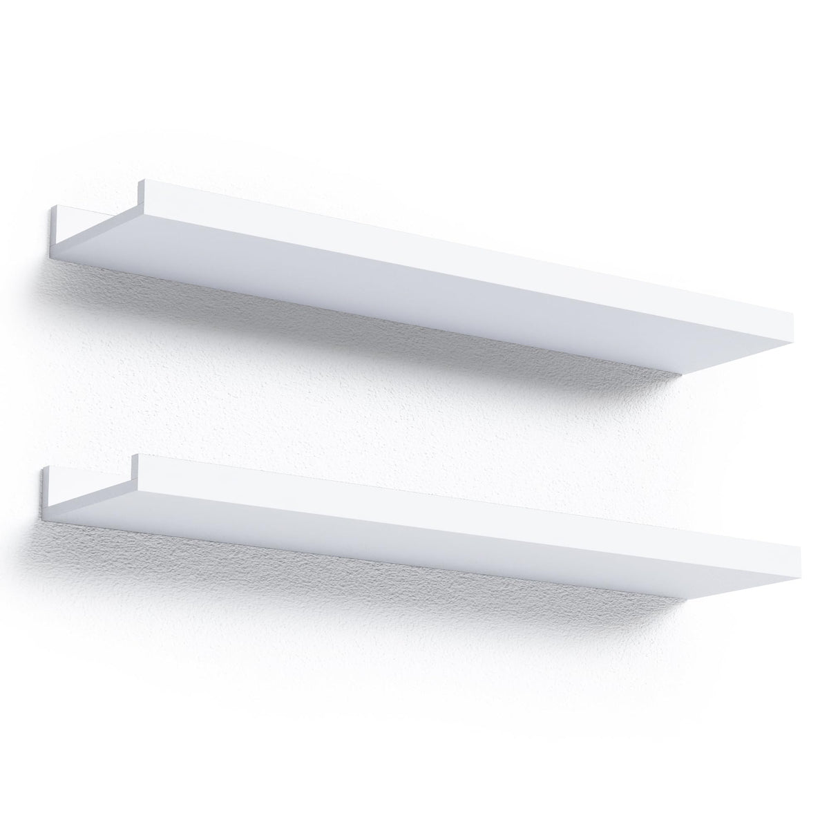 Boswillon 23.6-inch floating shelves with front lip protect items from slipping.