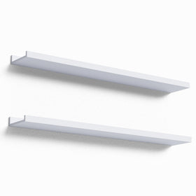 Boswillon 36in floating shelves ready for wall mounting, ideal for organized living spaces.