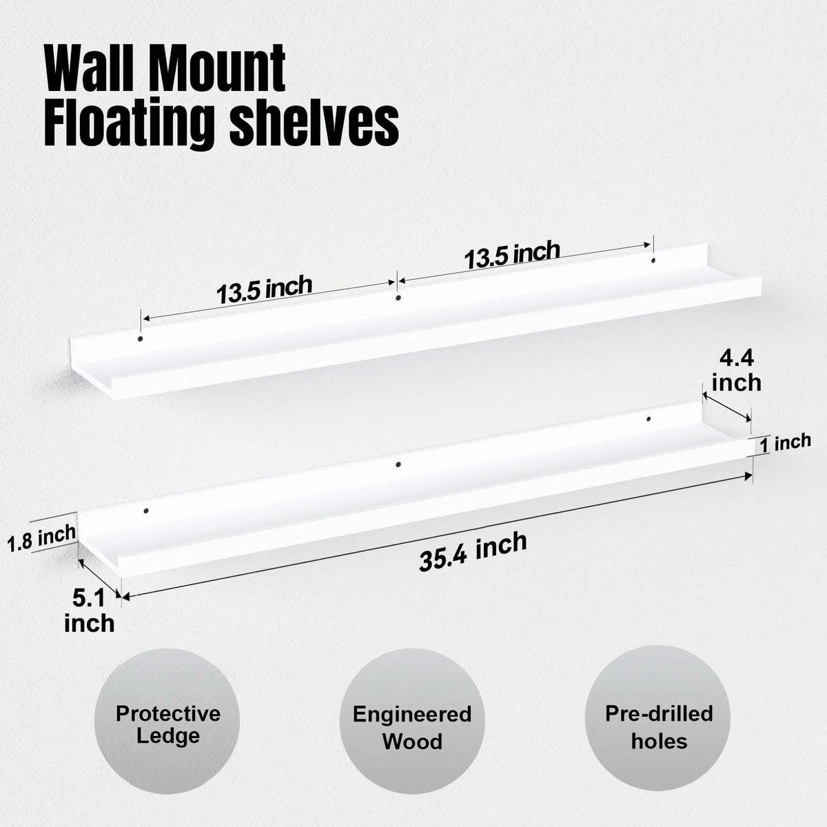 Boswillon lip-protected shelves prevent slipping, perfect for photos and small plants.