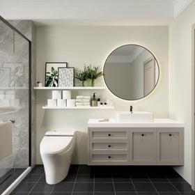 Boswillon 36in shelves organize bathrooms, kitchens, bedrooms, and living spaces.