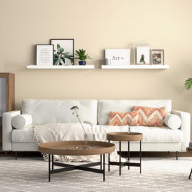Boswillon engineered wood shelves hold up to 20 lbs securely.