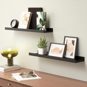 Boswillon minimalist black shelves add sleek style to any room.