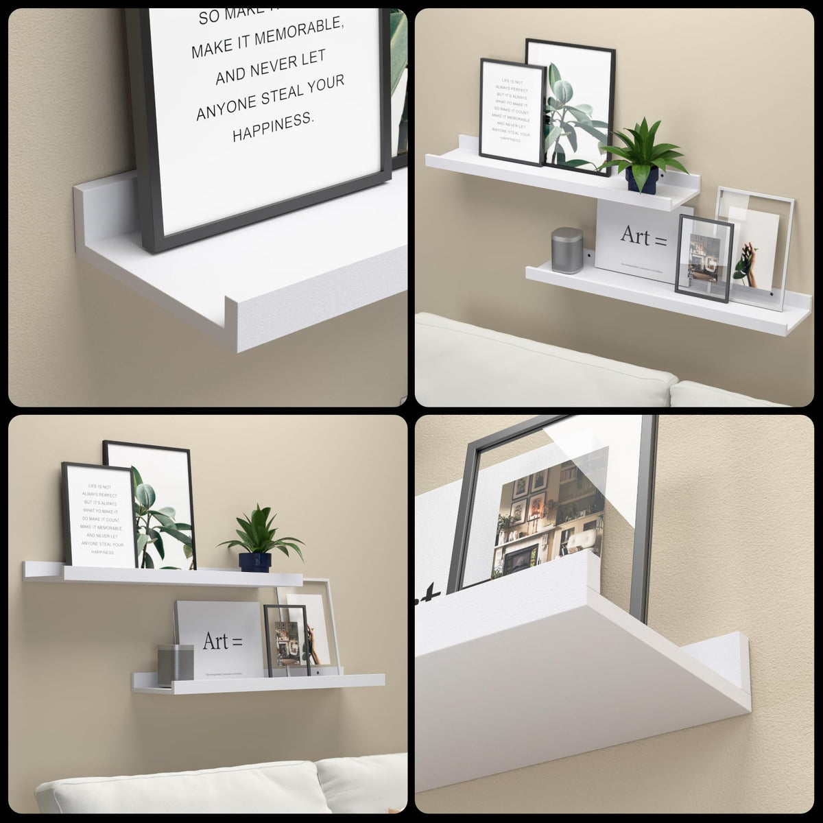 Boswillon minimalist white shelves on wall complement modern spaces.
