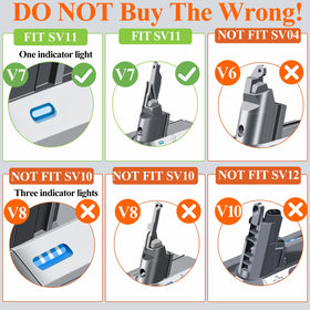 BOTKK Dyson V7 SV11 battery compatibility chart confirms model fit