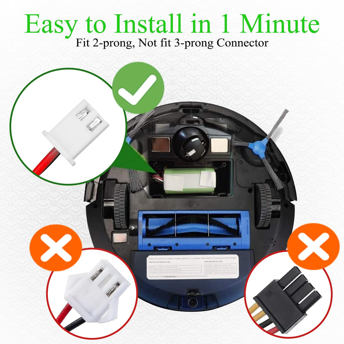 BOTKK RVBAT850 installation close-up for easy replacement in Shark vacuums