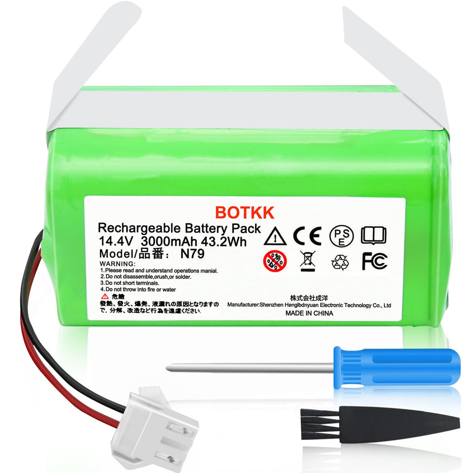 BOTKK upgraded 14-4V battery for Eufy 11S, front view, longer runtime.