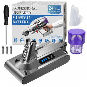 BOTKK 8500mAh battery for Dyson V10 extends runtime for longer, uninterrupted cleaning.