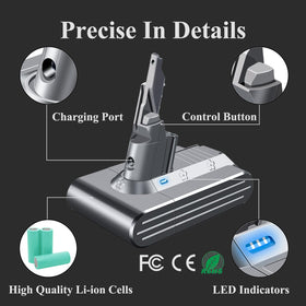 BOTKK OEM-style battery fits original Dyson chargers and devices