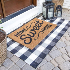 Bottalive black and white plaid door mat adds classic charm and easy maintenance for busy entrances.