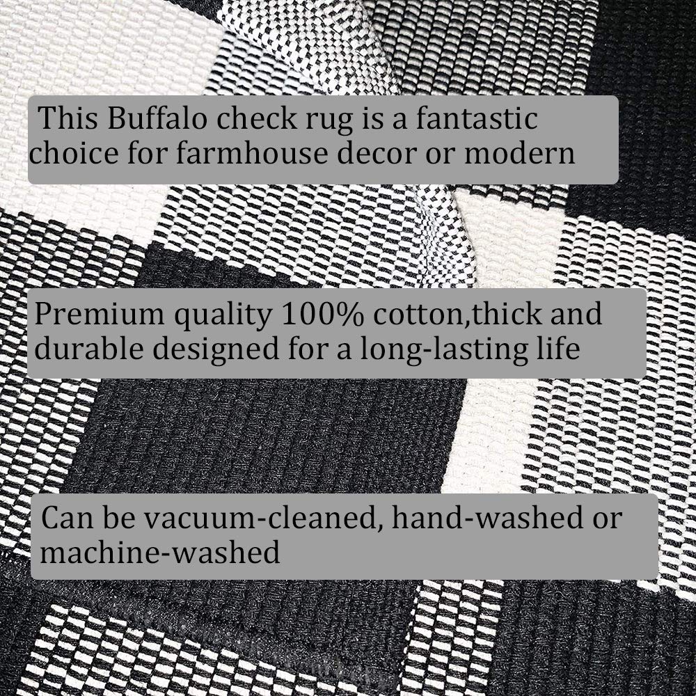 Bottalive Buffalo Plaid Rug durable cotton blend built for daily use
