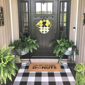 Bottalive Buffalo Plaid Rug indoor-outdoor versatility for entryways and patios