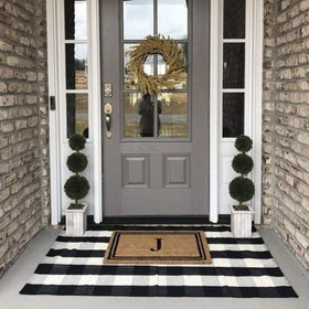 Bottalive layered porch mat with hello welcome design enhances curb appeal and entryway style.