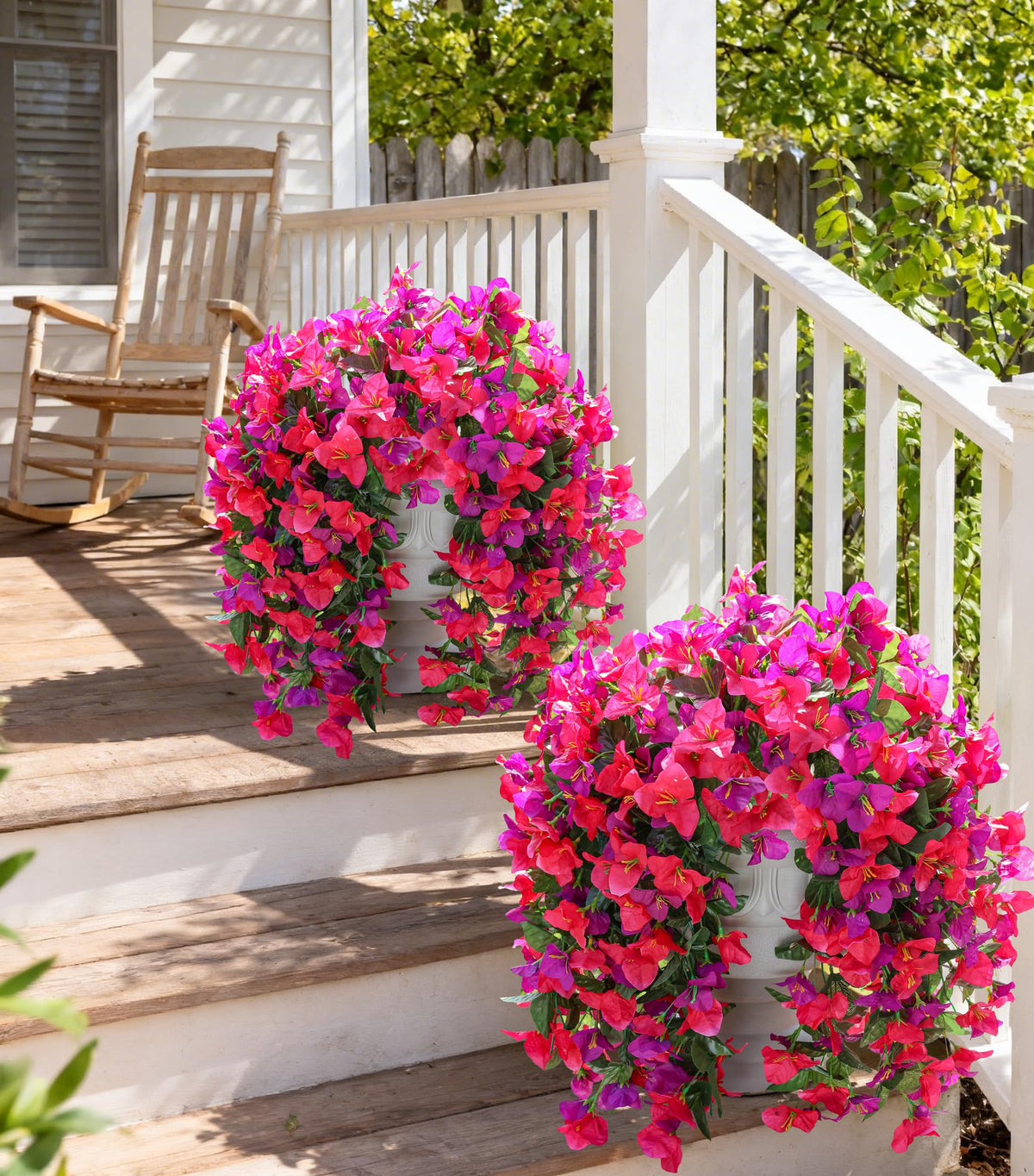 INSPRING bougainvillea trailing vine with realistic silk blooms for porch appeal.