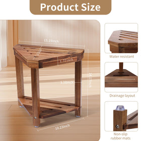 Boulphia corner shower stool with storage compartment demonstrates space-saving corner solution