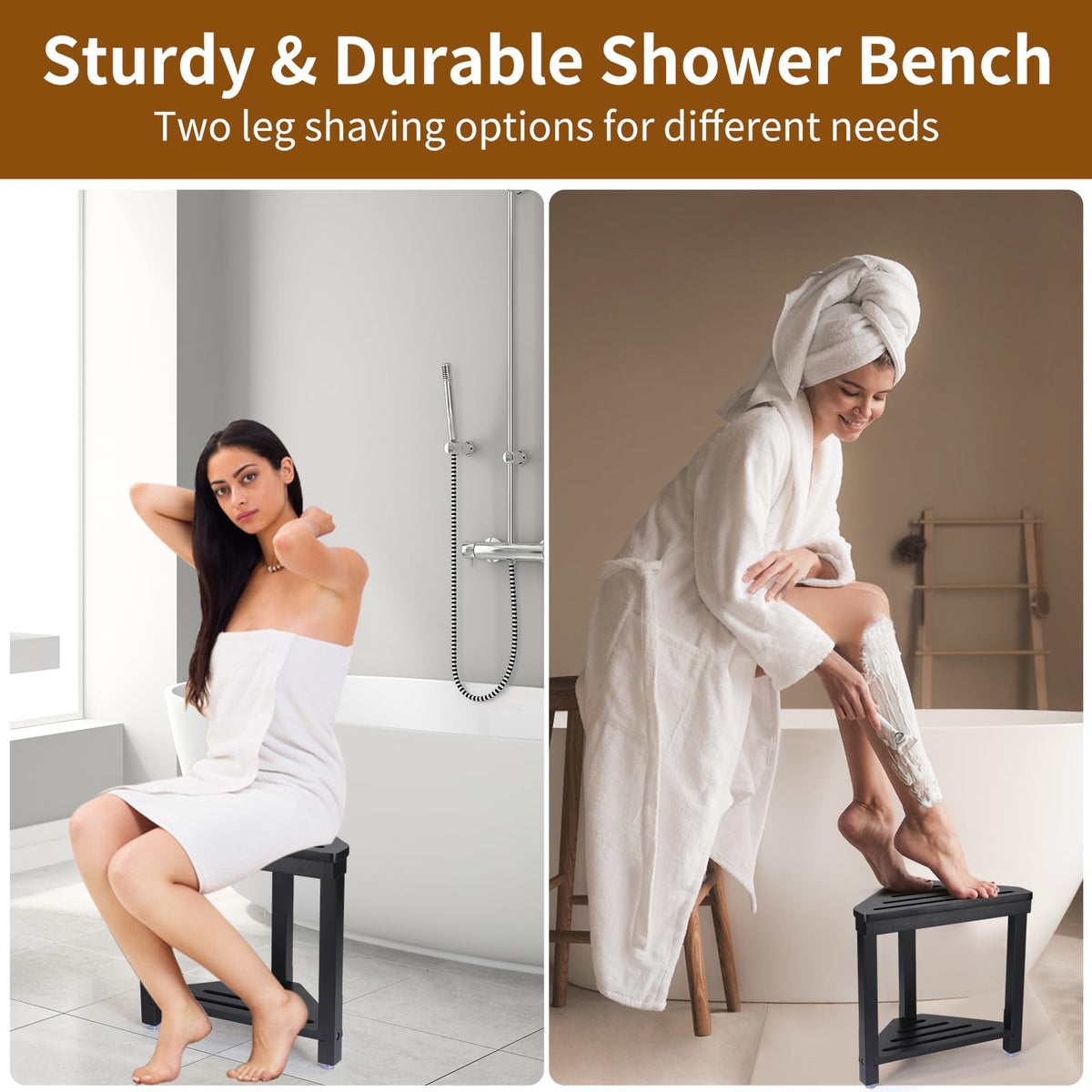 Boulphia dual-layer design highlights top footrest and bottom storage for towels.