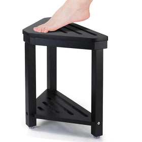 Boulphia shower foot rest acacia wood provides sturdy support for leg shaving.