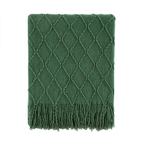 BOURINA green throw blanket 50x60 inches for cozy sofa warmth.