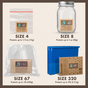 Boveda 62% pack supports up to five pounds of items in storage