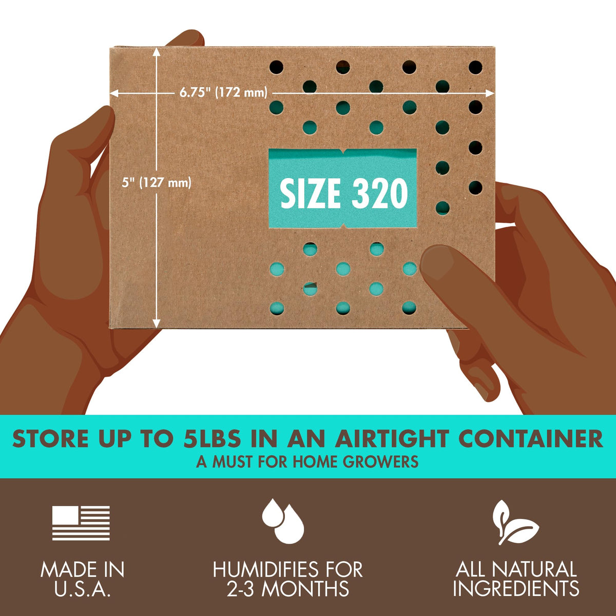 Boveda 62% pack is individually wrapped for hygienic storage
