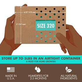 Boveda 62% pack is individually wrapped for hygienic storage