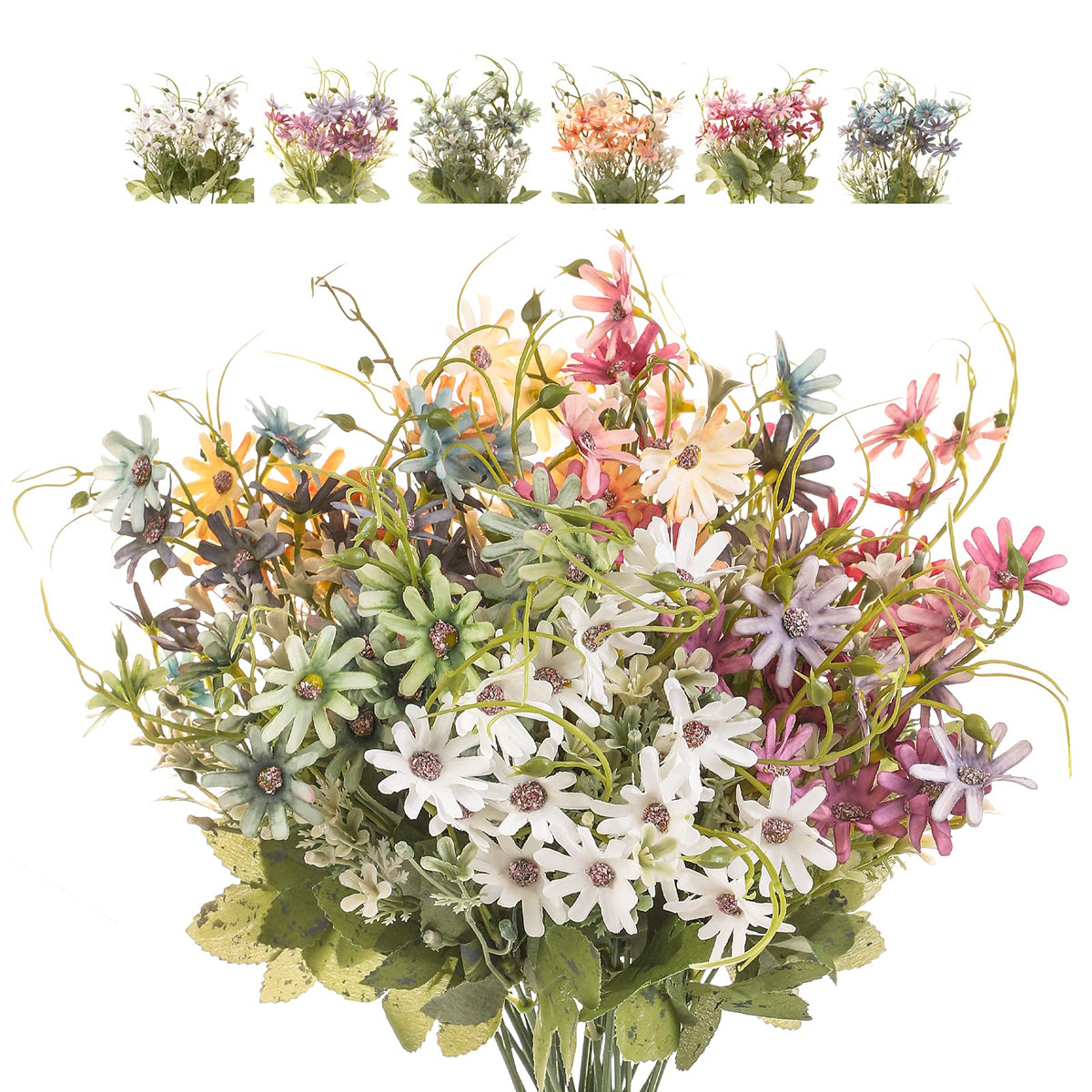 Bovvered artificial daisy bundles offer easy care and vibrant color for arrangements.