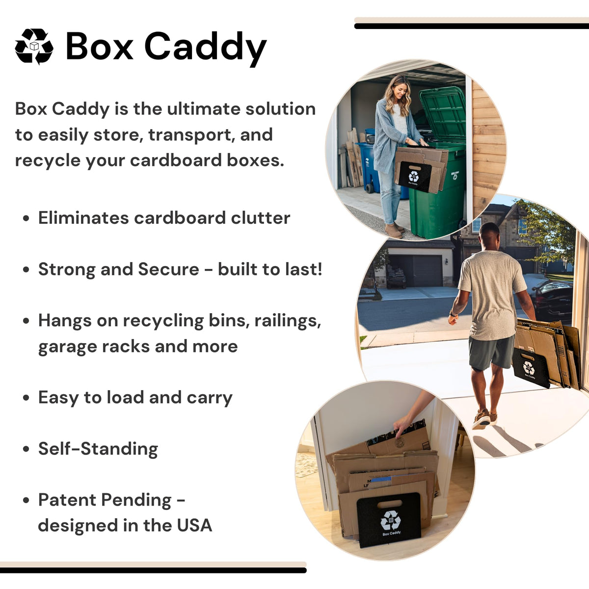 Box Caddy durable-construction highlights sturdy materials for daily reuse.