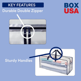 BOX USA clear storage bags protect clothes and valuables from dirt and moisture.