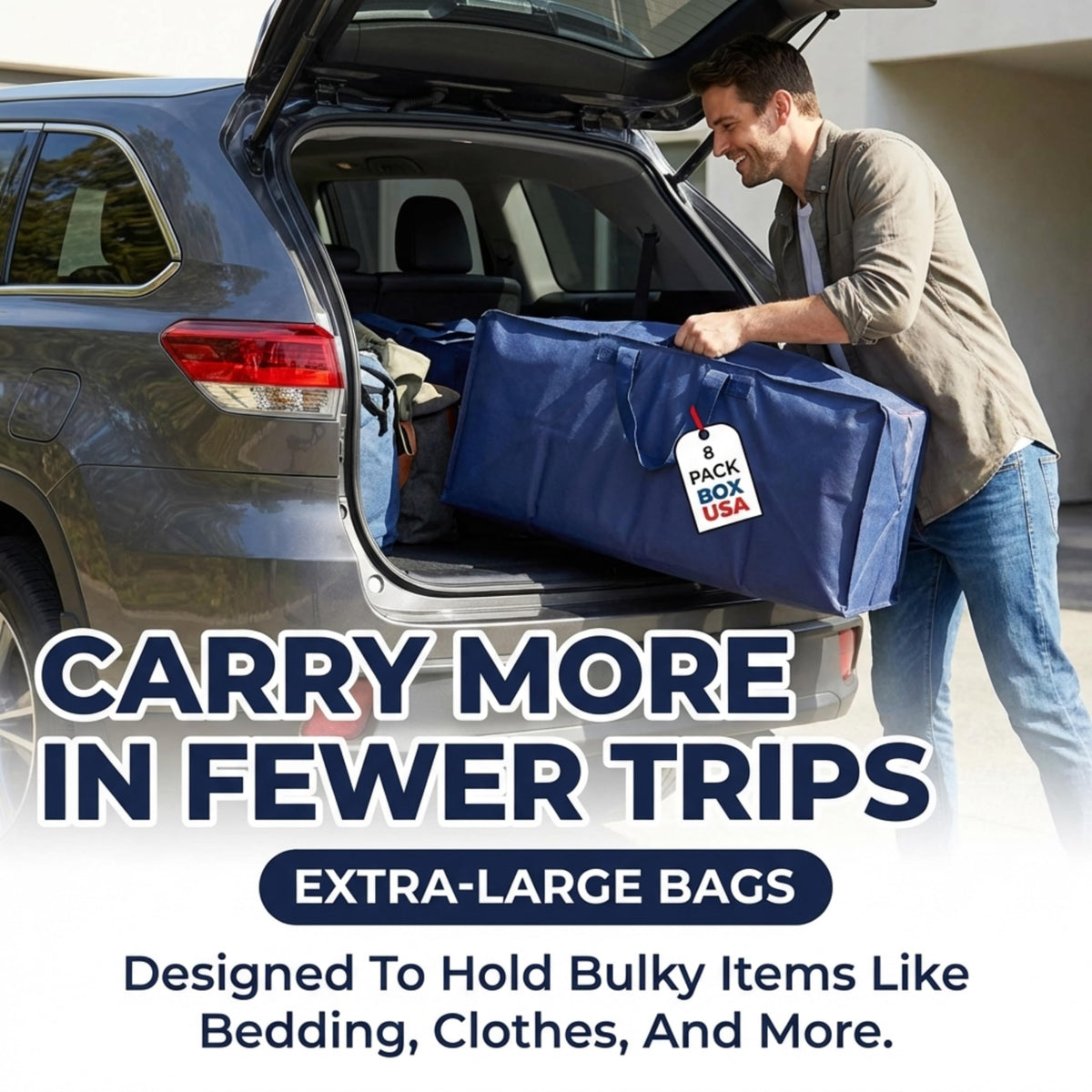 BOX USA collapsible storage totes fold flat to save space when not in use.