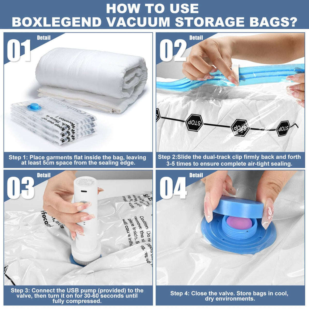BoxLegend double zipper and triple-seal create long-lasting airtight storage.