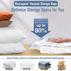 BoxLegend organized wardrobe with a 22-bag set for various sizes.