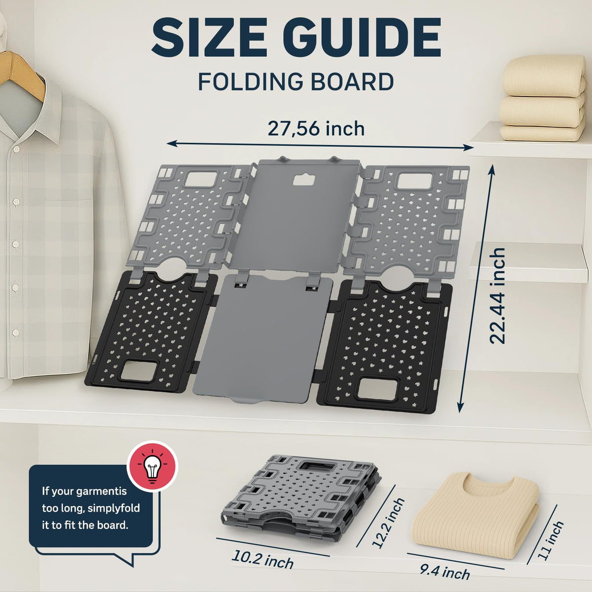 BoxLegend shirt folder board demonstrates easy quick folding steps