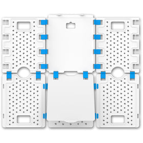 BoxLegend V4 folding board front view showing enlarged surface for uniform folds
