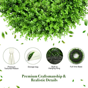 Boxwood wreath storage bag image demonstrates dust-free storage and easy organization.