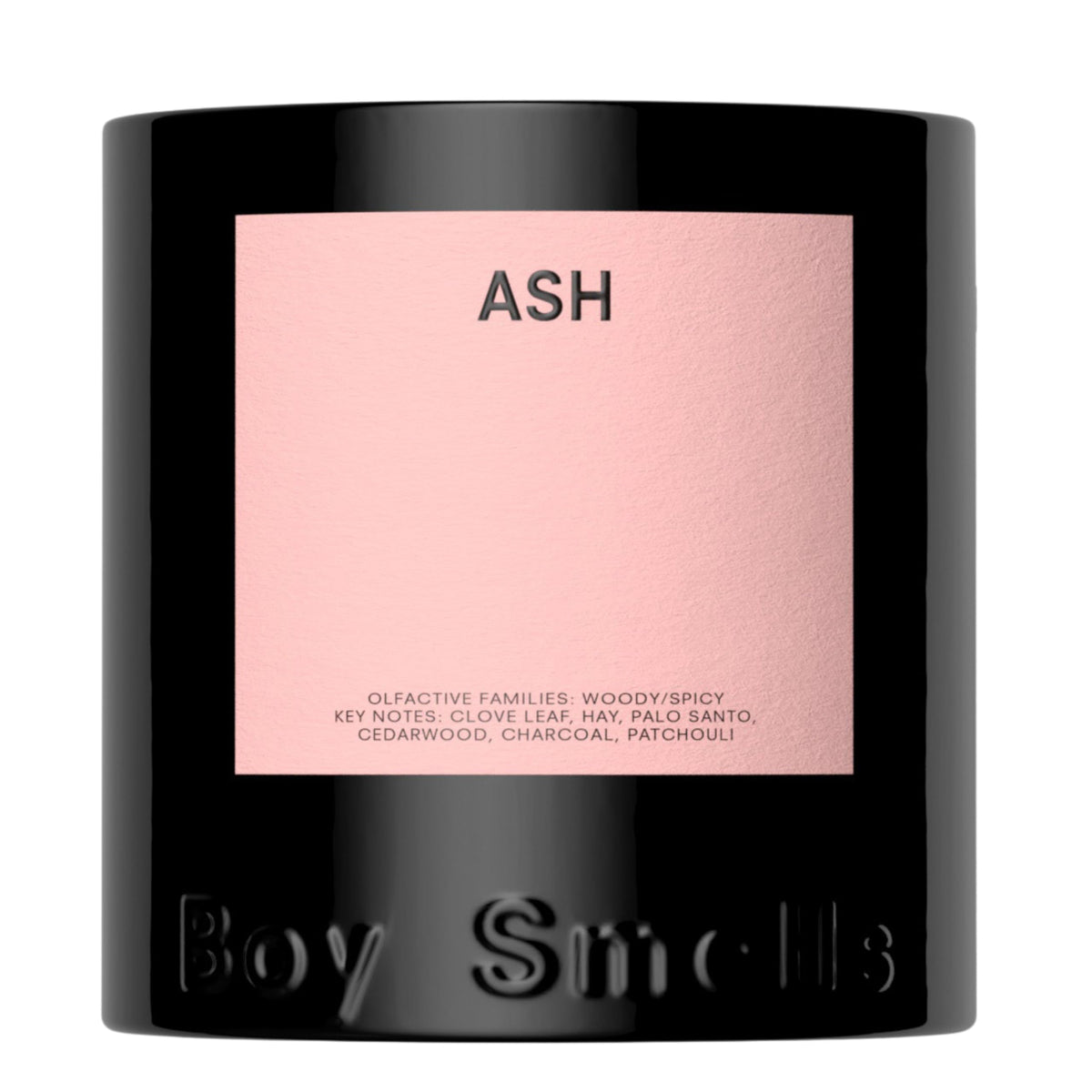 Boy Smells Ash Candle with charcoal pour creates smoky, woody ambiance