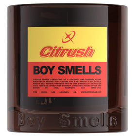Boy Smells Citrush candle pomelo focus creates uplifting citrus ambiance in living spaces.